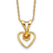 10k Madi K 3mm Citrine Heart Birthstone Necklace