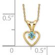 10k Madi K 3mm Blue Zircon Heart Birthstone Necklace