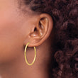 10k Polished Round Endless 2mm Hoop Earrings