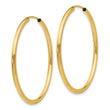 10k Polished Round Endless 2mm Hoop Earrings