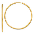 10k Polished Round Endless 2mm Hoop Earrings