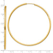 10k Polished Round Endless 2mm Hoop Earrings