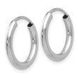 10k White Gold Polished Endless 2mm Hoop Earrings - Birthstone Company