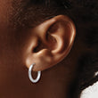 10k White Gold Polished Endless 2mm Hoop Earrings