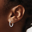 10k White Gold Polished Endless 2mm Hoop Earrings - Birthstone Company