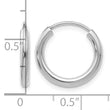 10k White Gold Polished Endless 2mm Hoop Earrings - Birthstone Company