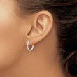 10k White Gold Polished Endless 2mm Hoop Earrings - Birthstone Company