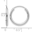 10k White Gold Polished Endless 2mm Hoop Earrings - Birthstone Company