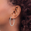 10k White Gold Polished Endless 2mm Hoop Earrings