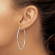 10k White Gold Polished Endless 2mm Hoop Earrings