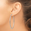 10k White Gold Polished Endless 2mm Hoop Earrings