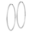 10k White Gold Polished Endless 2mm Hoop Earrings