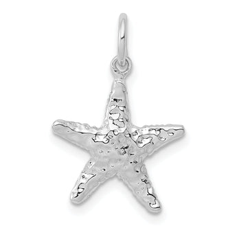10k White Gold Polished 3-Dimensional Starfish Pendant