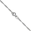 10k White Gold 1mm Carded Singapore Chain