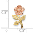 10K Two-tone Rose Flower Slide