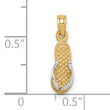 10k & Rhodium Single Flip-Flop Pendant