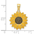 10k Enameled Yellow Sunflower Pendant