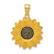 10k Enameled Yellow Sunflower Pendant
