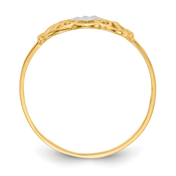 10K WithRhodium Filigree Ring