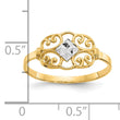 10K WithRhodium Filigree Ring