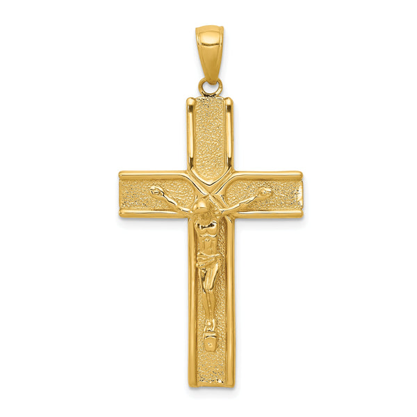 10k Satin Finish Crucifix Pendant