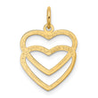 10K Polished Double Heart Pendant