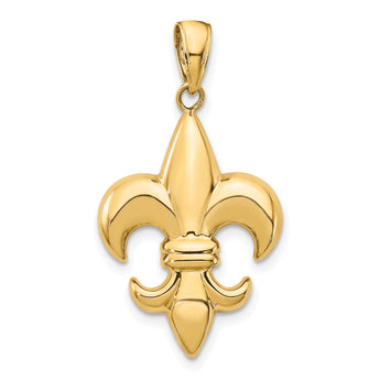 10k Medium Fleur-De-Lis Pendant