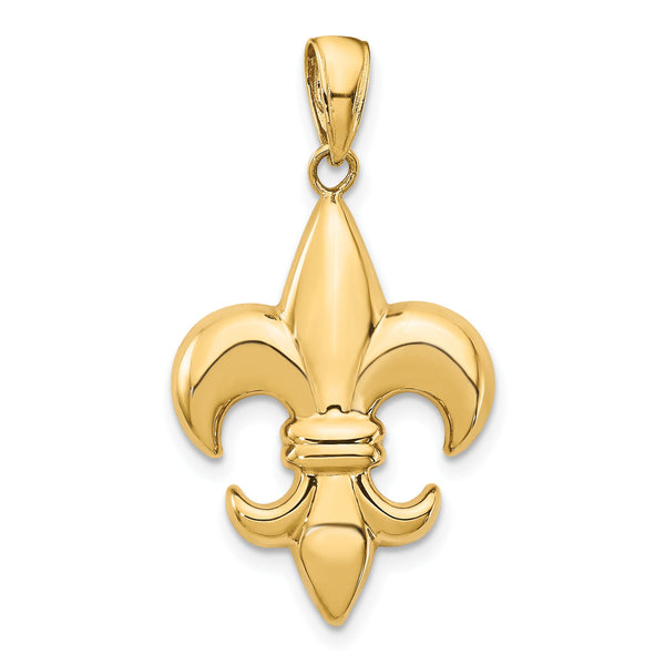 10k Medium Fleur-De-Lis Pendant