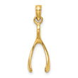 10K Wishbone Charm