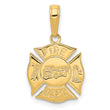 10k Fire Dept Shield Pendant