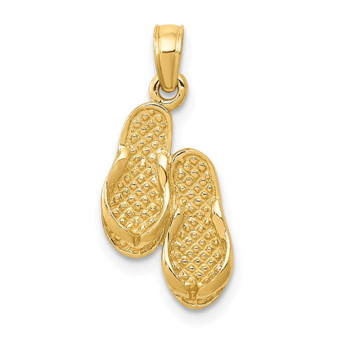 10k 3D Flip Flops Pendant