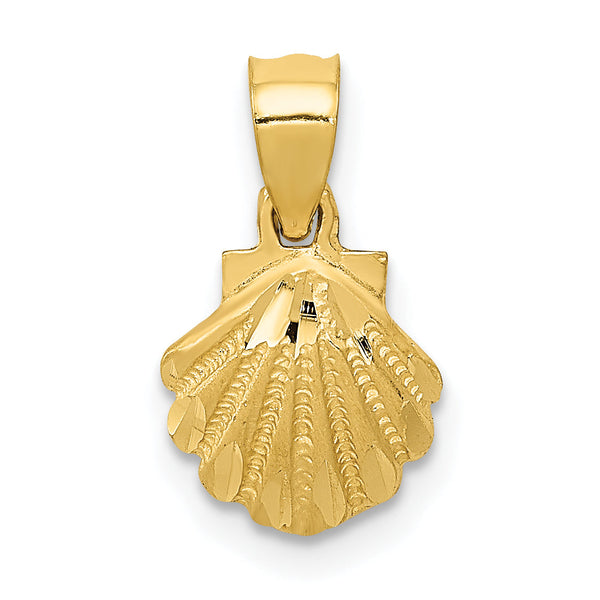 10K Scallop Shell Pendant