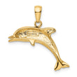 10k Jumping Dolphin Pendant