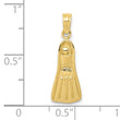 10K  3D Scuba Flipper Pendant