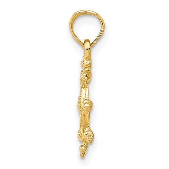 10K Ship Wheel Pendant