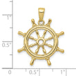 10K  3D Ships Wheel Pendant