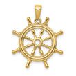 10K  3D Ships Wheel Pendant