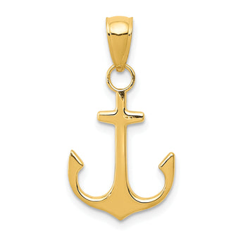 10k Anchor Pendant