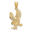10K Satin Diamond-cut Eagle Pendant