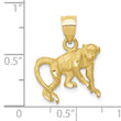 10K Diamond-cut Monkey Pendant