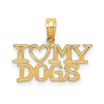 10K I HEART MY DOGS Pendant