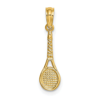 10K Tennis Racquet Pendant