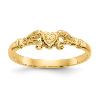 10k Heart Baby Ring