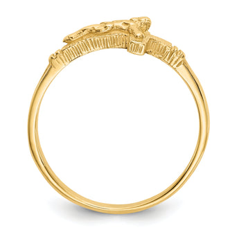 10K Satin Finish Childs Crucifix Ring
