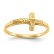 10K Satin Finish Childs Crucifix Ring