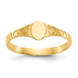 10k Polished Oval Child's Signet Ring, Size 3 - Birthstone Company
