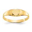 10k Satin Child's Heart Signet Ring, Size 3 - Birthstone Company
