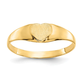 10k Satin Child's Heart Signet Ring, Size 3 - Birthstone Company