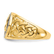 10K and Rhodium Onyx Diamond Trinity Ring, Size 10 - Birthstone Company