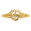 10K Diamond-Cut Childs Heart & Cross Ring